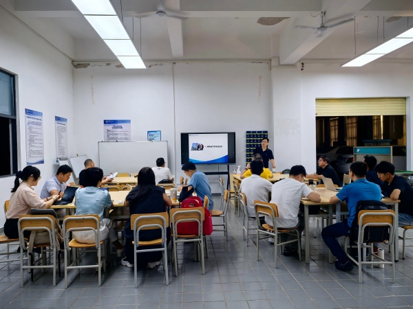 图1：新能源汽车技术培训理论教学现场(1)