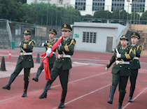 艺术学院举办升旗仪式暨“强国复兴有我”2023年柳州新时代大学生宣讲团主题宣讲活动